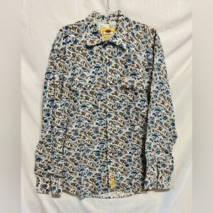 Men’s Larry Mahan Vintage Western Pearl Snap Shirt in Size XL.